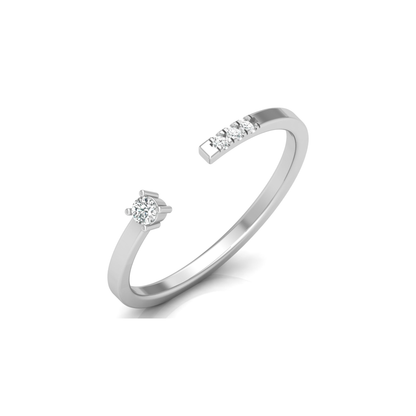 Binary Drift Platinum Plated Lab Grown Diamond Ring