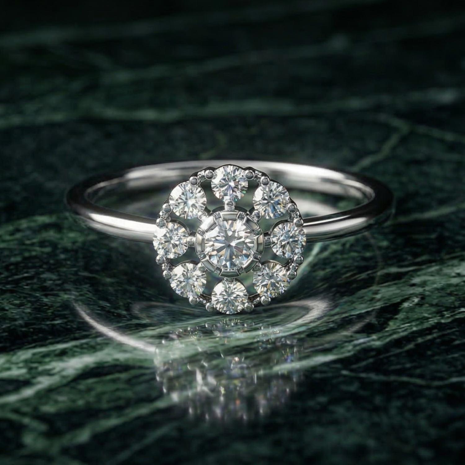 Elowen Glow Platinum Plated Lab Grown Diamond Ring