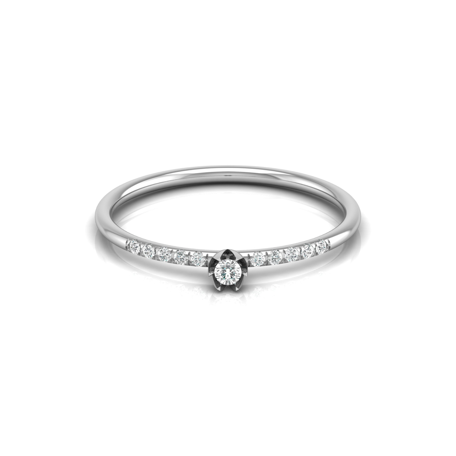 Amour Petal Platinum Plated Lab Grown Diamond Ring