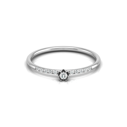 Amour Petal Platinum Plated Lab Grown Diamond Ring
