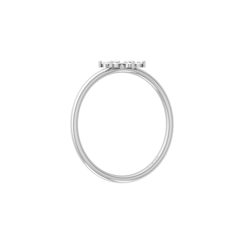 Star Leaf Cluster Platinum Plated Lab Grown Diamond Ring