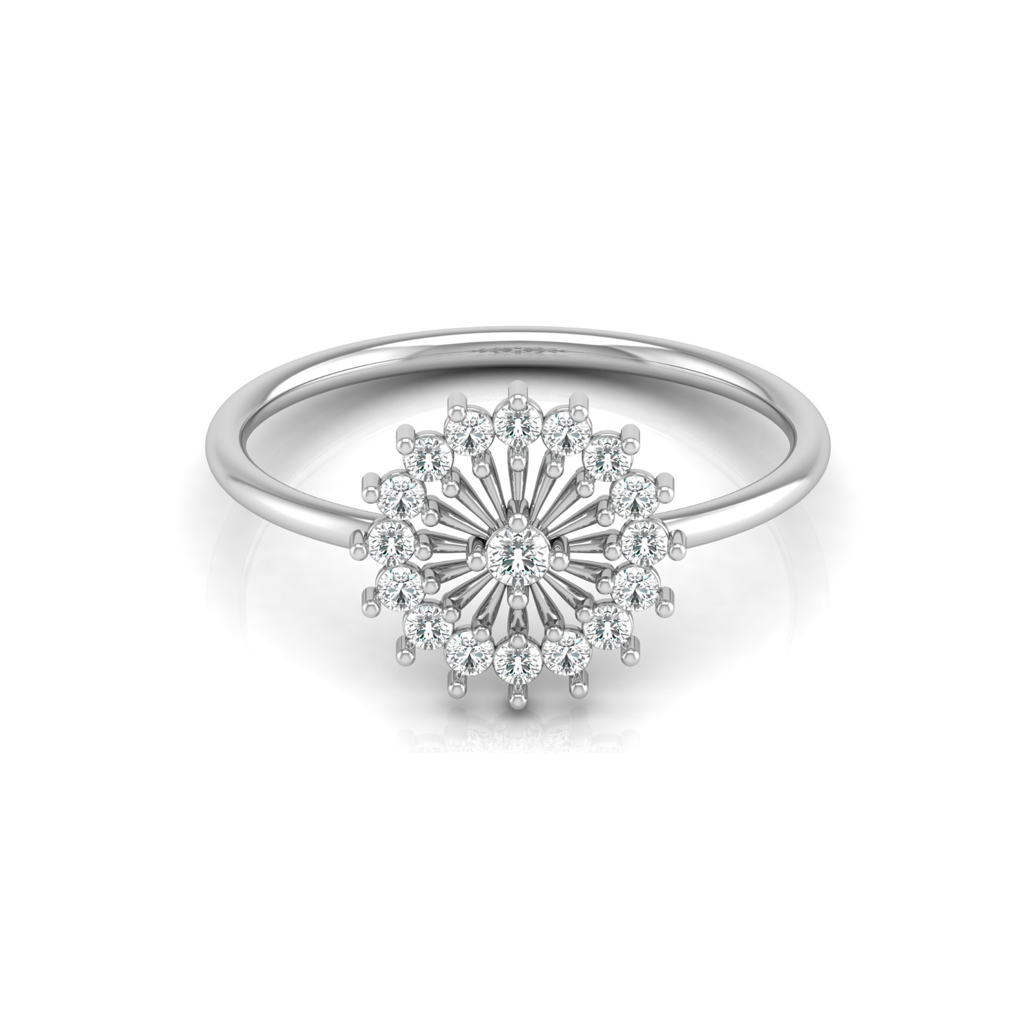 Tiara Round Platinum Plated Lab Grown Diamond Ring
