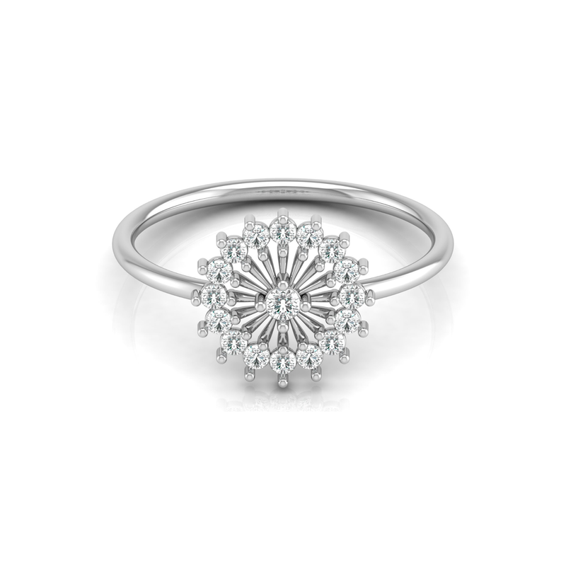 Tiara Round Platinum Plated Lab Grown Diamond Ring