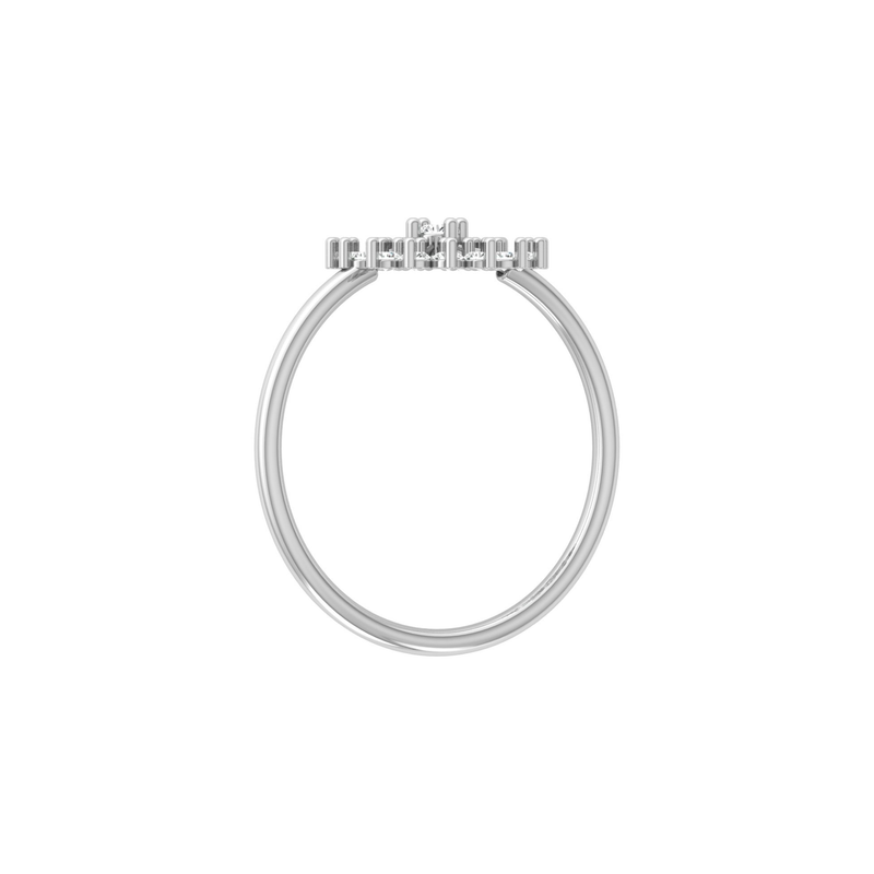 Tiara Round Platinum Plated Lab Grown Diamond Ring
