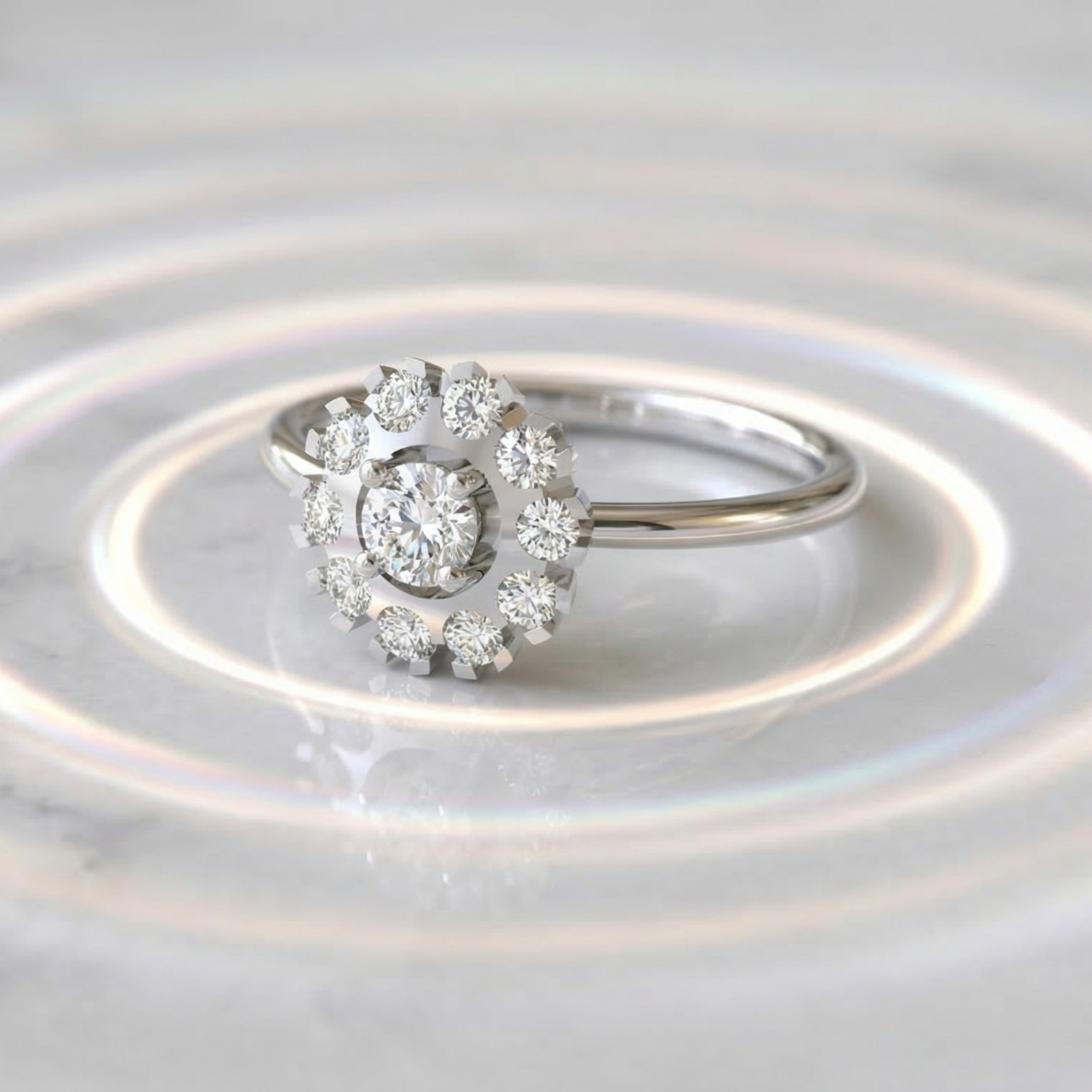 Classic Verity Platinum Plated Lab Grown Diamond Ring