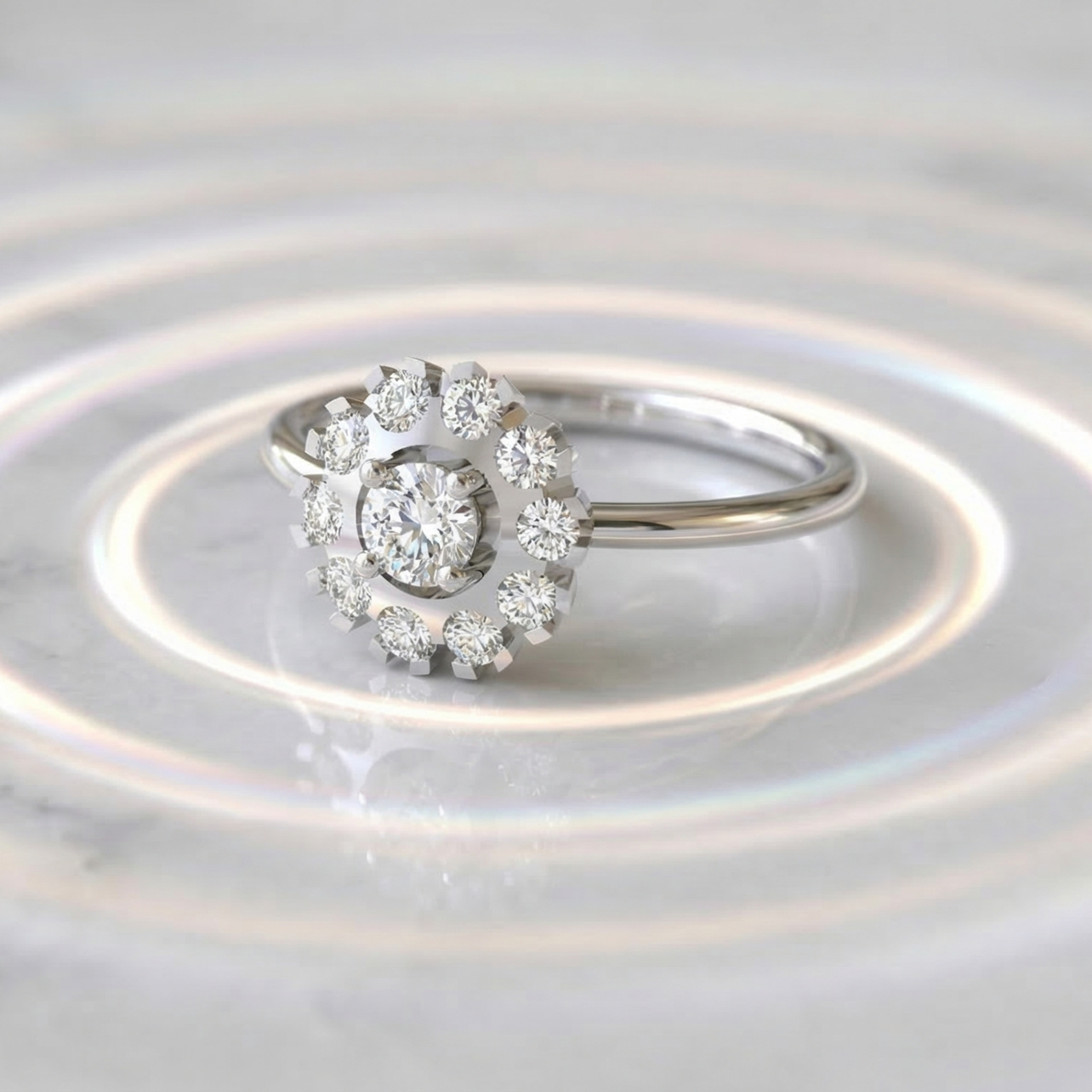Classic Verity Platinum Plated Lab Grown Diamond Ring