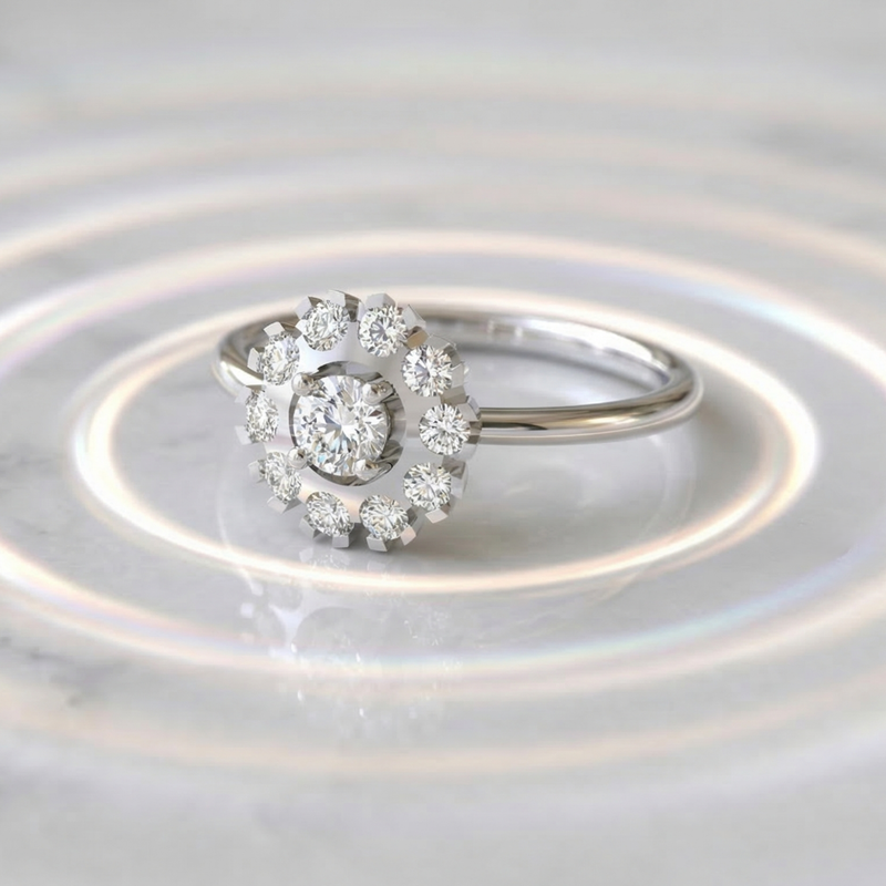 Classic Verity Platinum Plated Lab Grown Diamond Ring