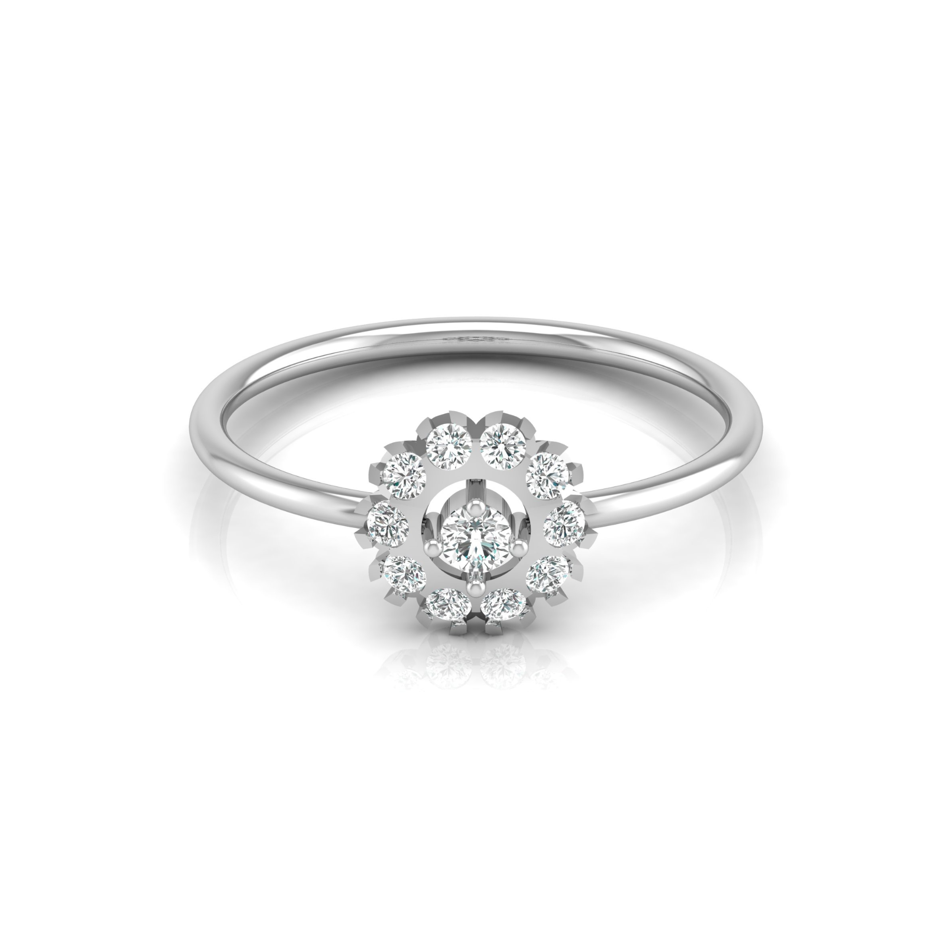 Classic Verity Platinum Plated Lab Grown Diamond Ring