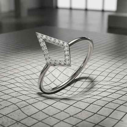 Geometric Kite Platinum Plated Lab Grown Diamond Ring