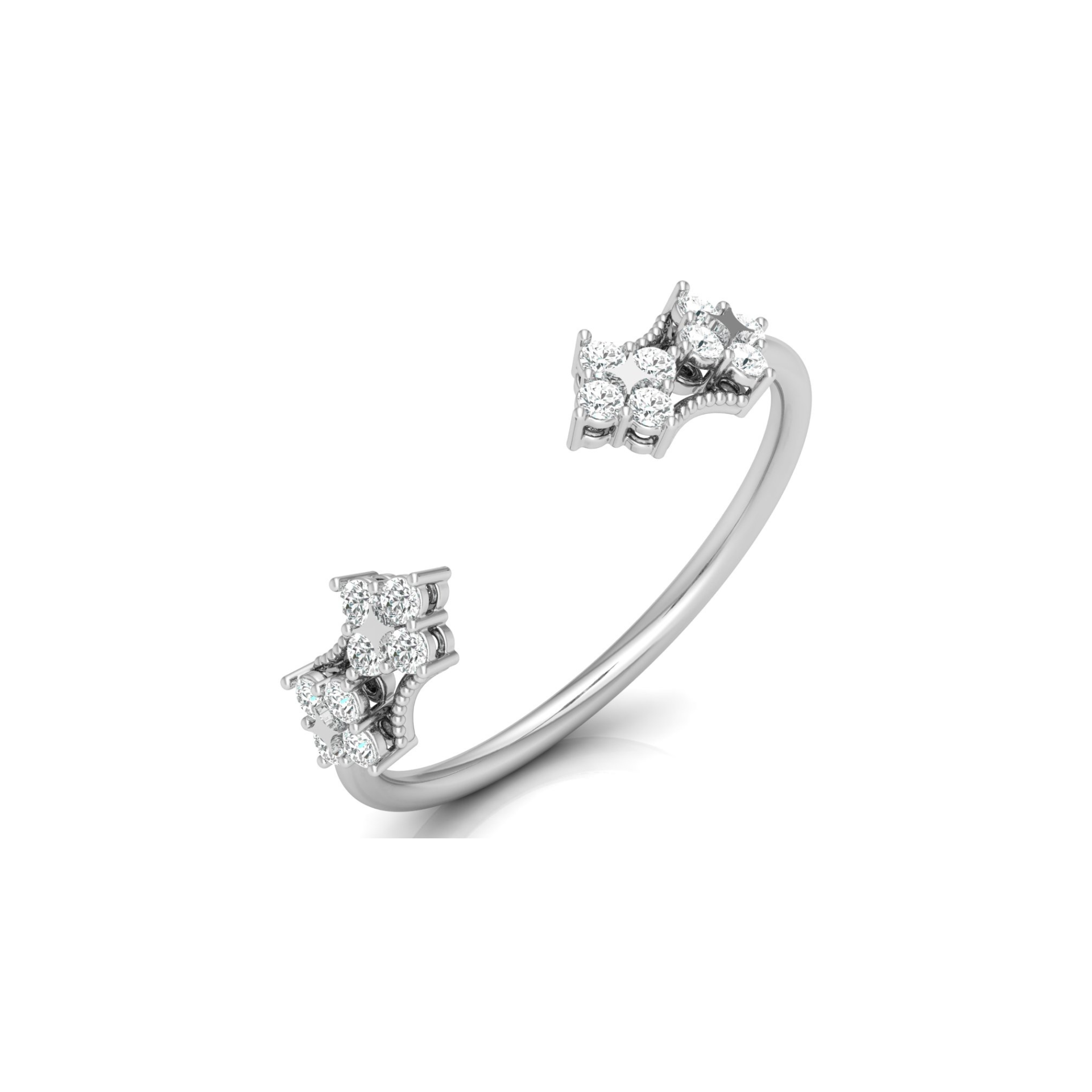 Glimmer Span Platinum Plated Lab Grown Diamond Ring