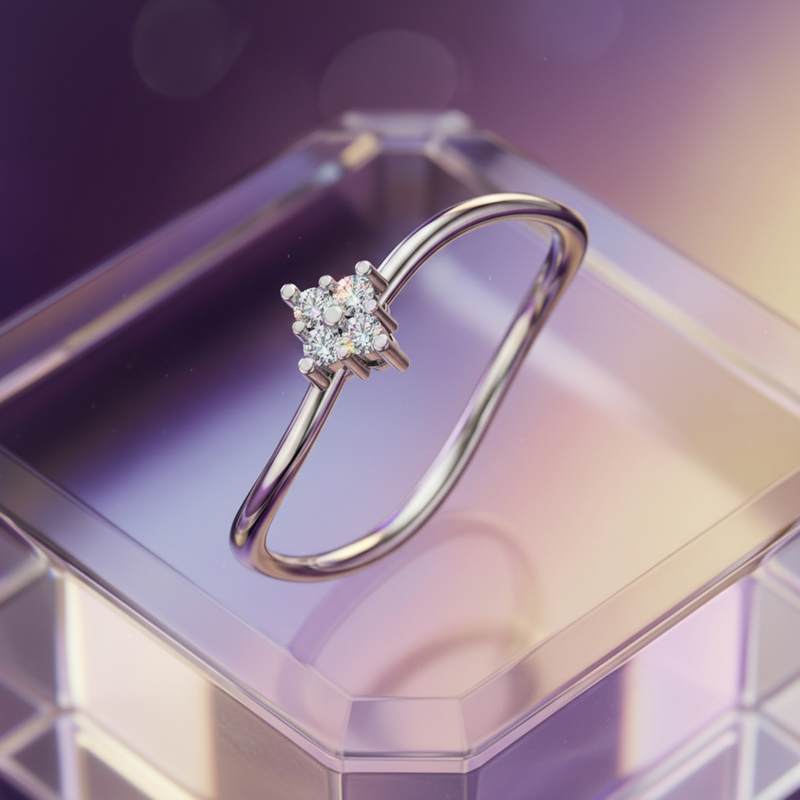 Vantage Point Platinum Plated Lab Grown Diamond Ring