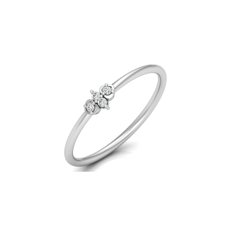 Triad Love Platinum Plated Lab Grown Diamond Ring
