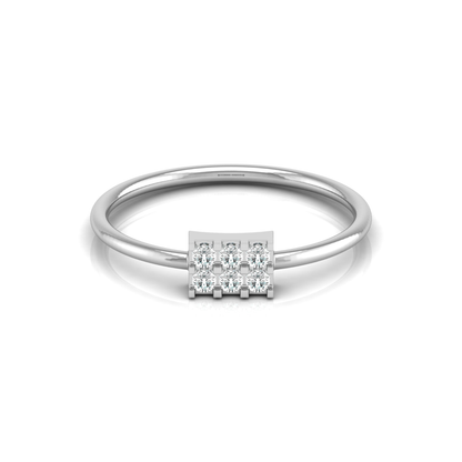Metric Rectangle Platinum Plated Lab Grown Diamond Ring