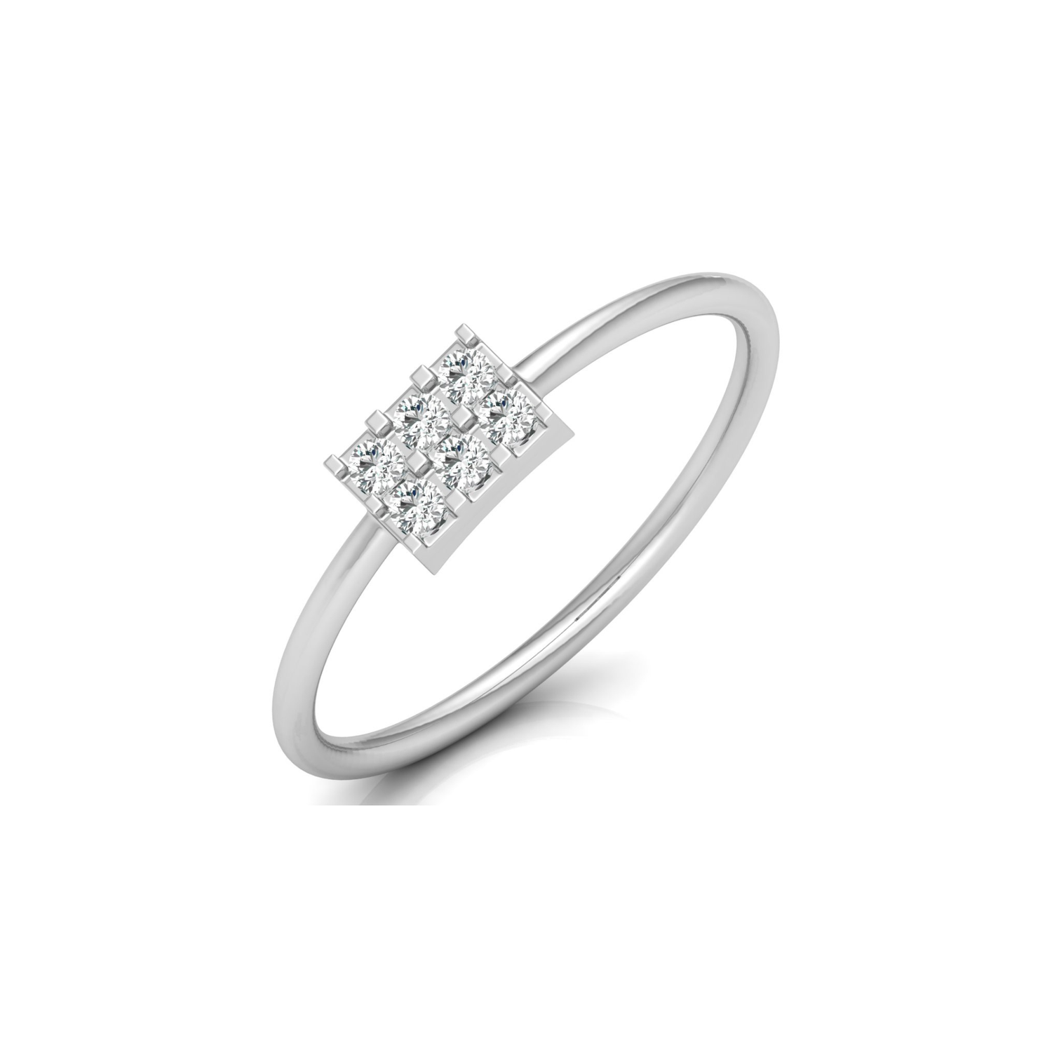 Metric Rectangle Platinum Plated Lab Grown Diamond Ring