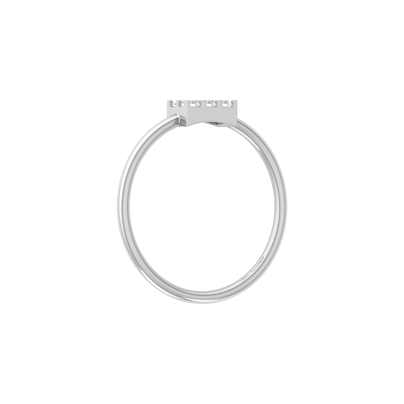 Metric Rectangle Platinum Plated Lab Grown Diamond Ring