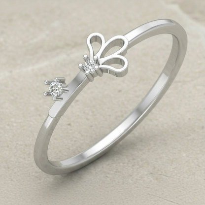 Wandering Petal Platinum Plated Lab Grown Diamond Ring