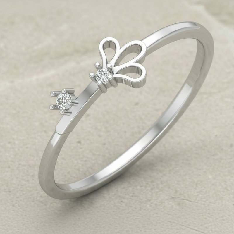 Wandering Petal Platinum Plated Lab Grown Diamond Ring