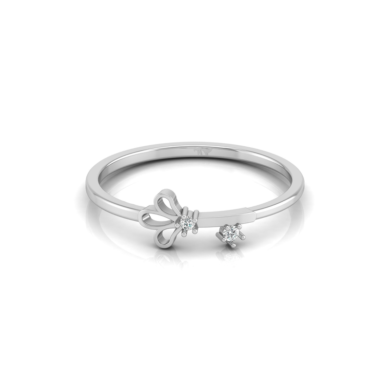 Wandering Petal Platinum Plated Lab Grown Diamond Ring