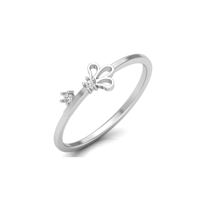 Wandering Petal Platinum Plated Lab Grown Diamond Ring