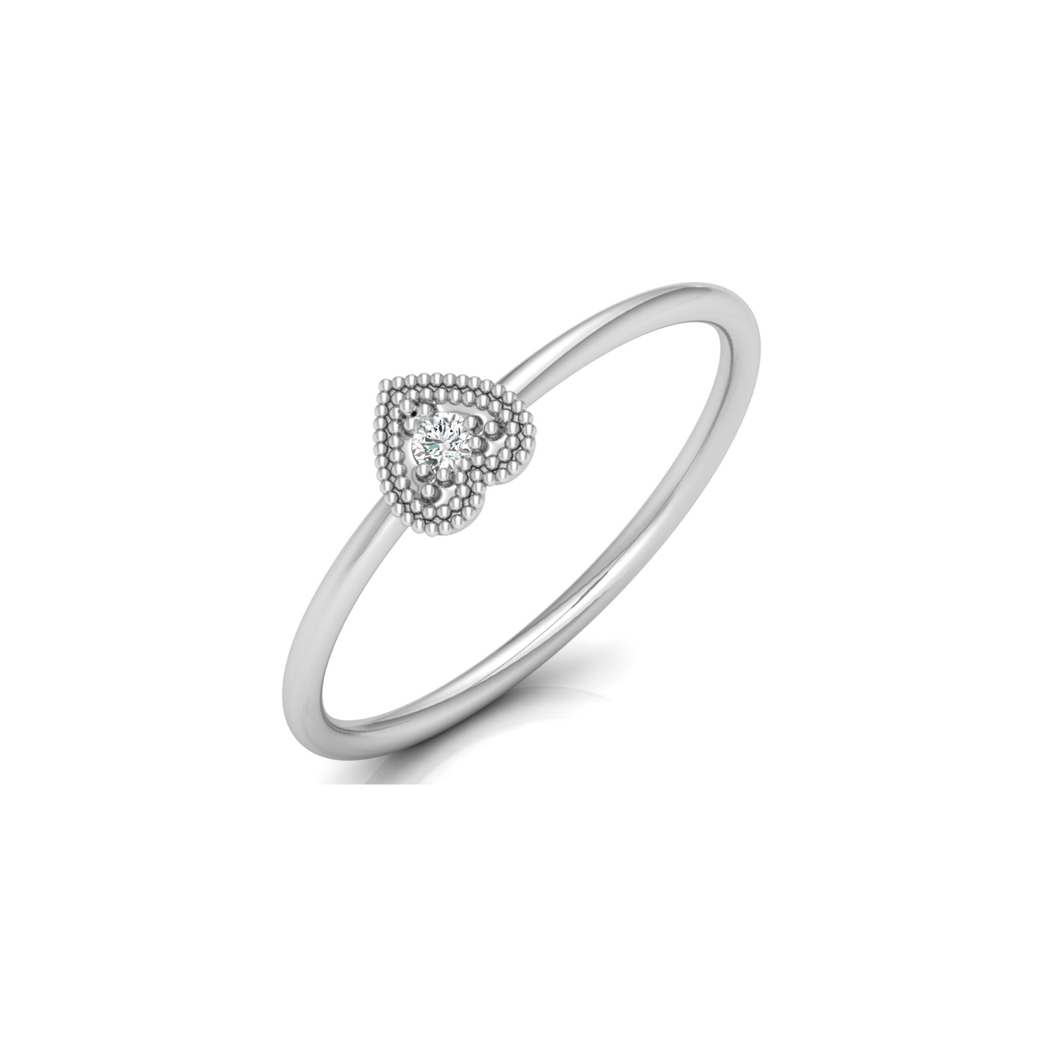 Lace Heart Platinum Plated Lab Grown Diamond Ring