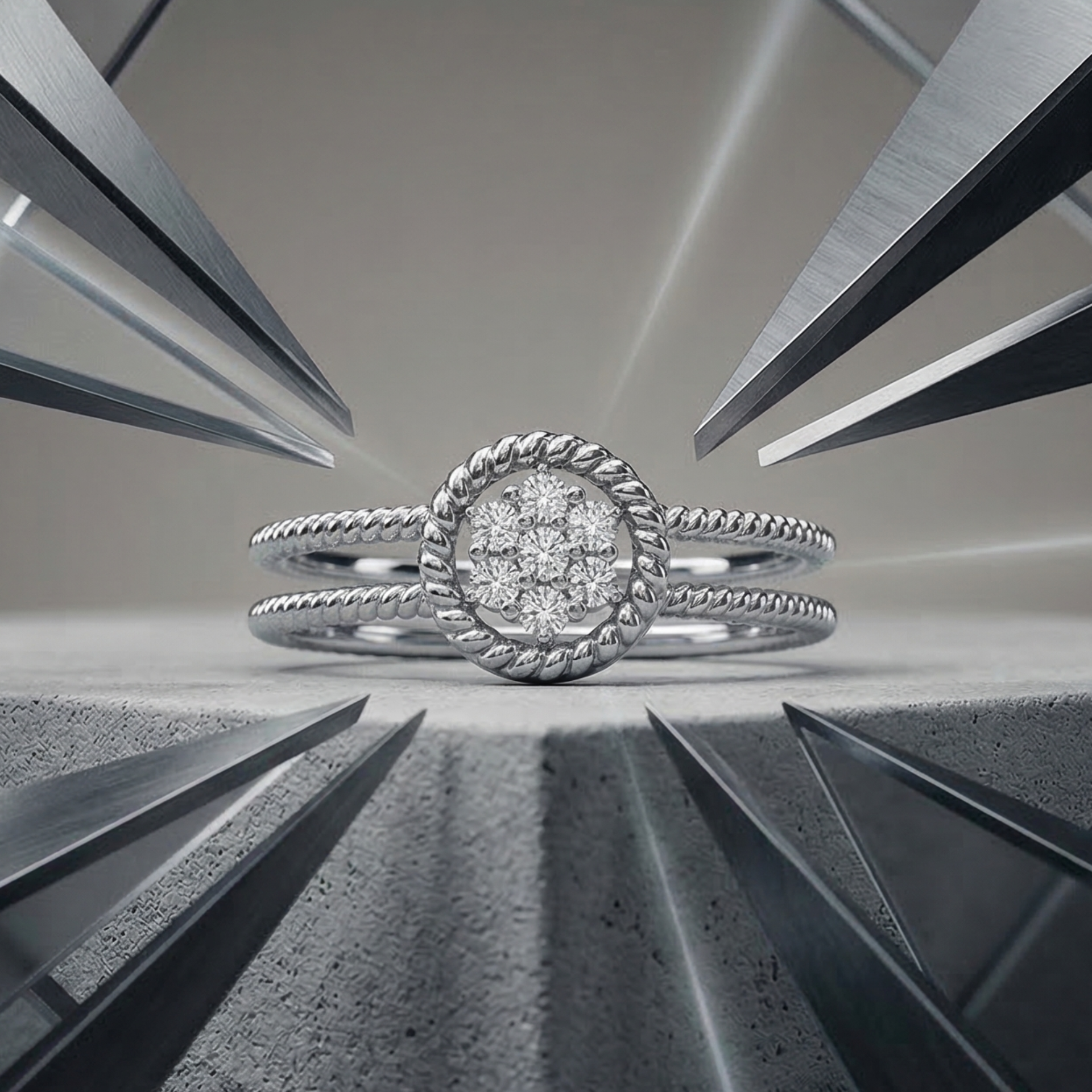 Coastal Orbit Platinum Plated Lab Grown Diamond Ring