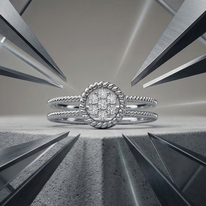 Coastal Orbit Platinum Plated Lab Grown Diamond Ring