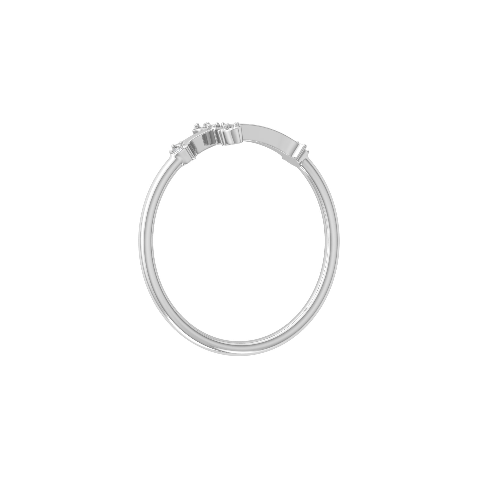 Cathedral Cross Platinum Plated Lab Grown Diamond Ring