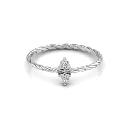 Anchor Point Platinum Plated Lab Grown Diamond Ring