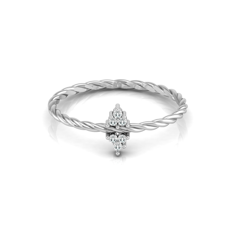 Anchor Point Platinum Plated Lab Grown Diamond Ring