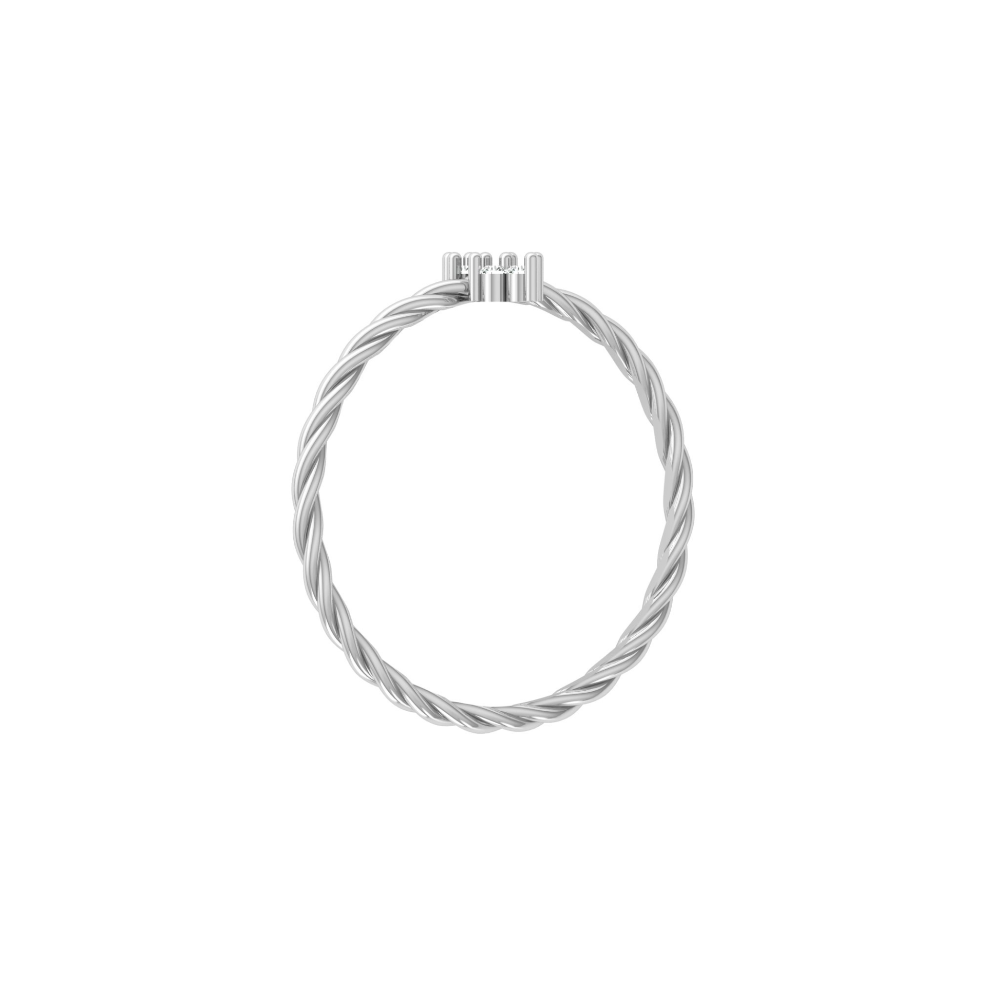 Anchor Point Platinum Plated Lab Grown Diamond Ring