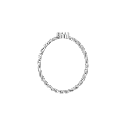 Anchor Point Platinum Plated Lab Grown Diamond Ring