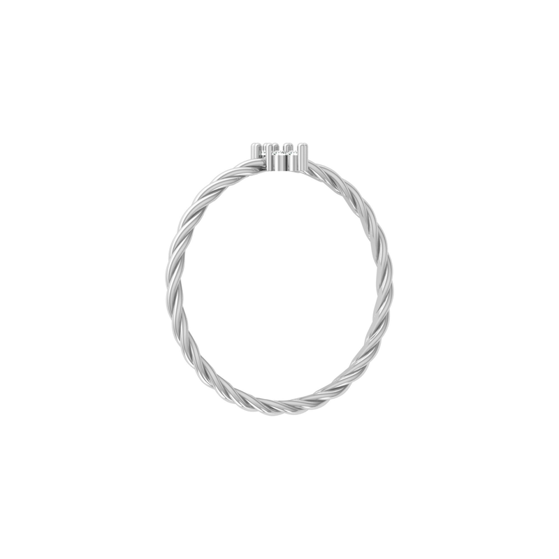 Anchor Point Platinum Plated Lab Grown Diamond Ring