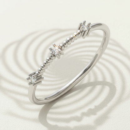 Effervescent Trio Platinum Plated Lab Grown Diamond Ring