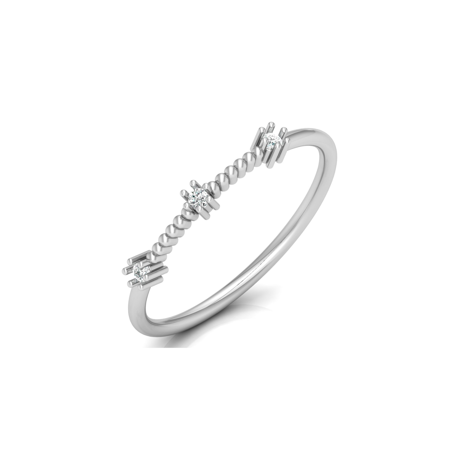 Effervescent Trio Platinum Plated Lab Grown Diamond Ring