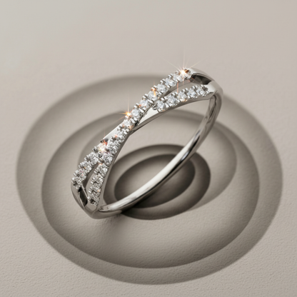 Rippling Current Platinum Plated Lab Grown Diamond Ring