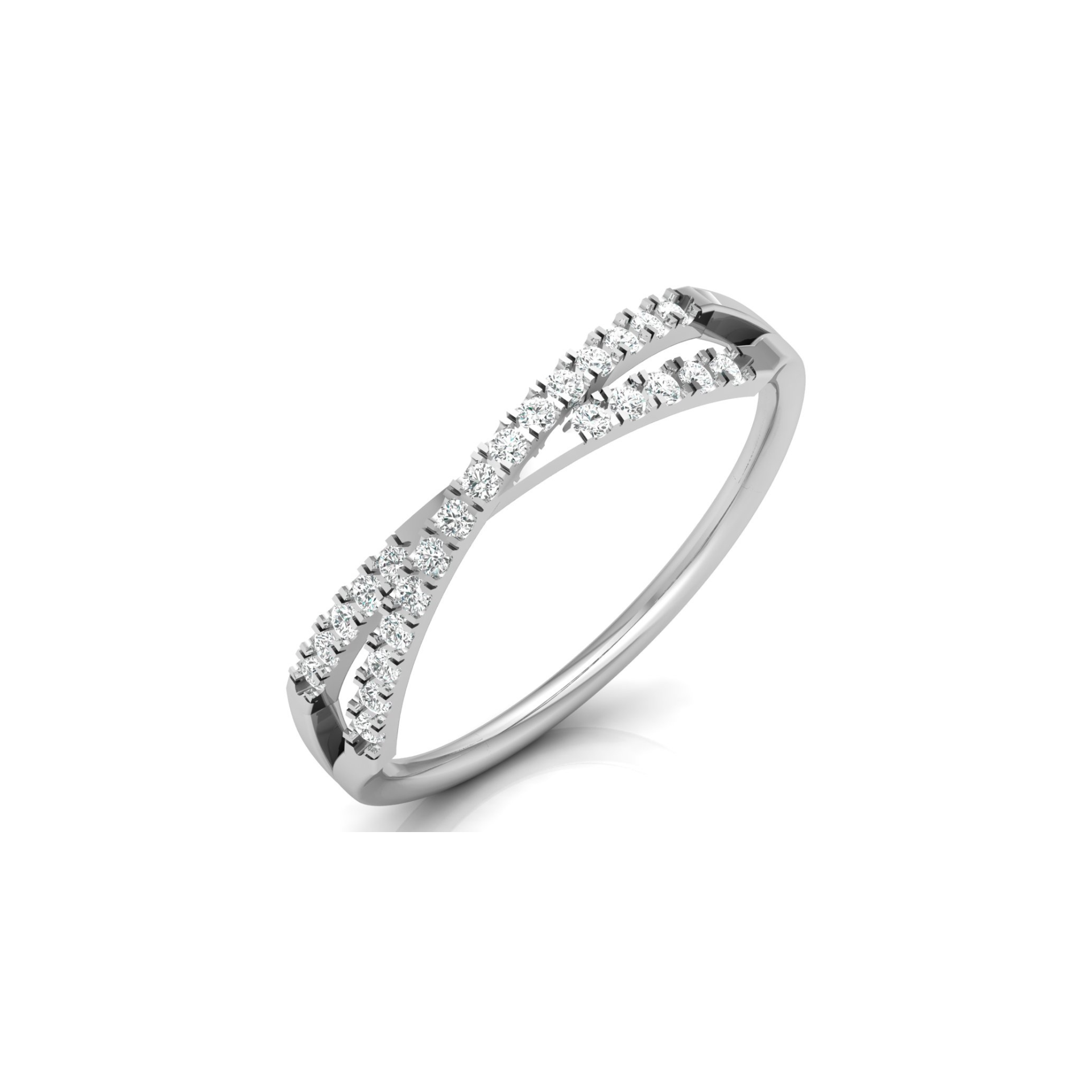 Rippling Current Platinum Plated Lab Grown Diamond Ring