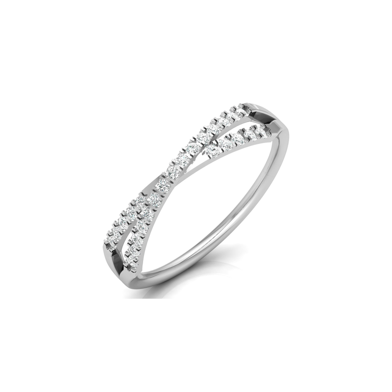 Rippling Current Platinum Plated Lab Grown Diamond Ring