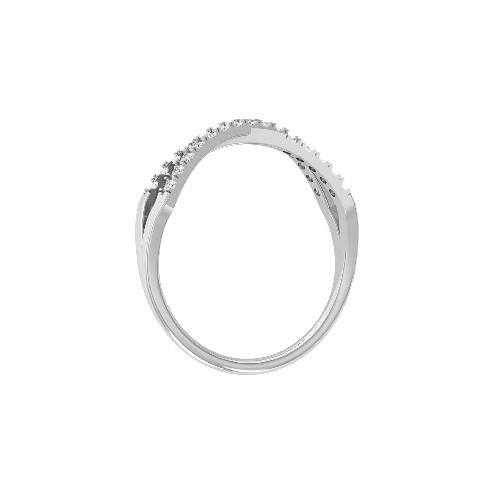 Rippling Current Platinum Plated Lab Grown Diamond Ring