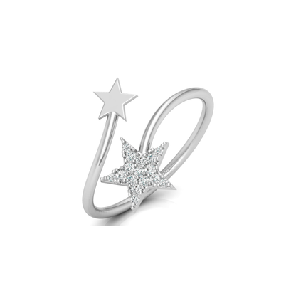 Stellar Collision Platinum Plated Lab Grown Diamond Ring