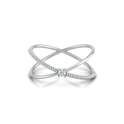 Lunar Crossing Platinum Plated Lab Grown Diamond Ring