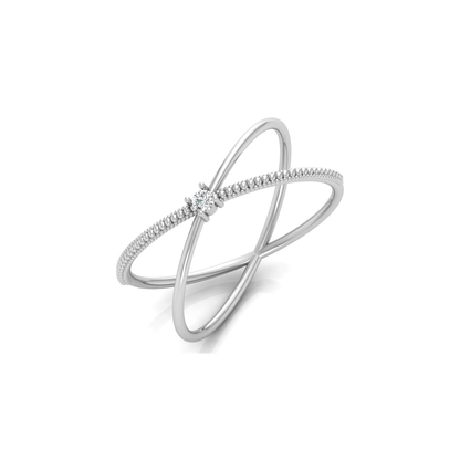 Lunar Crossing Platinum Plated Lab Grown Diamond Ring
