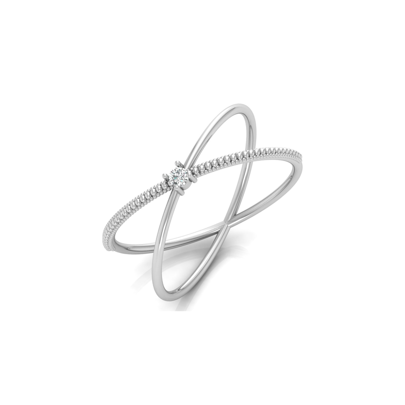 Lunar Crossing Platinum Plated Lab Grown Diamond Ring