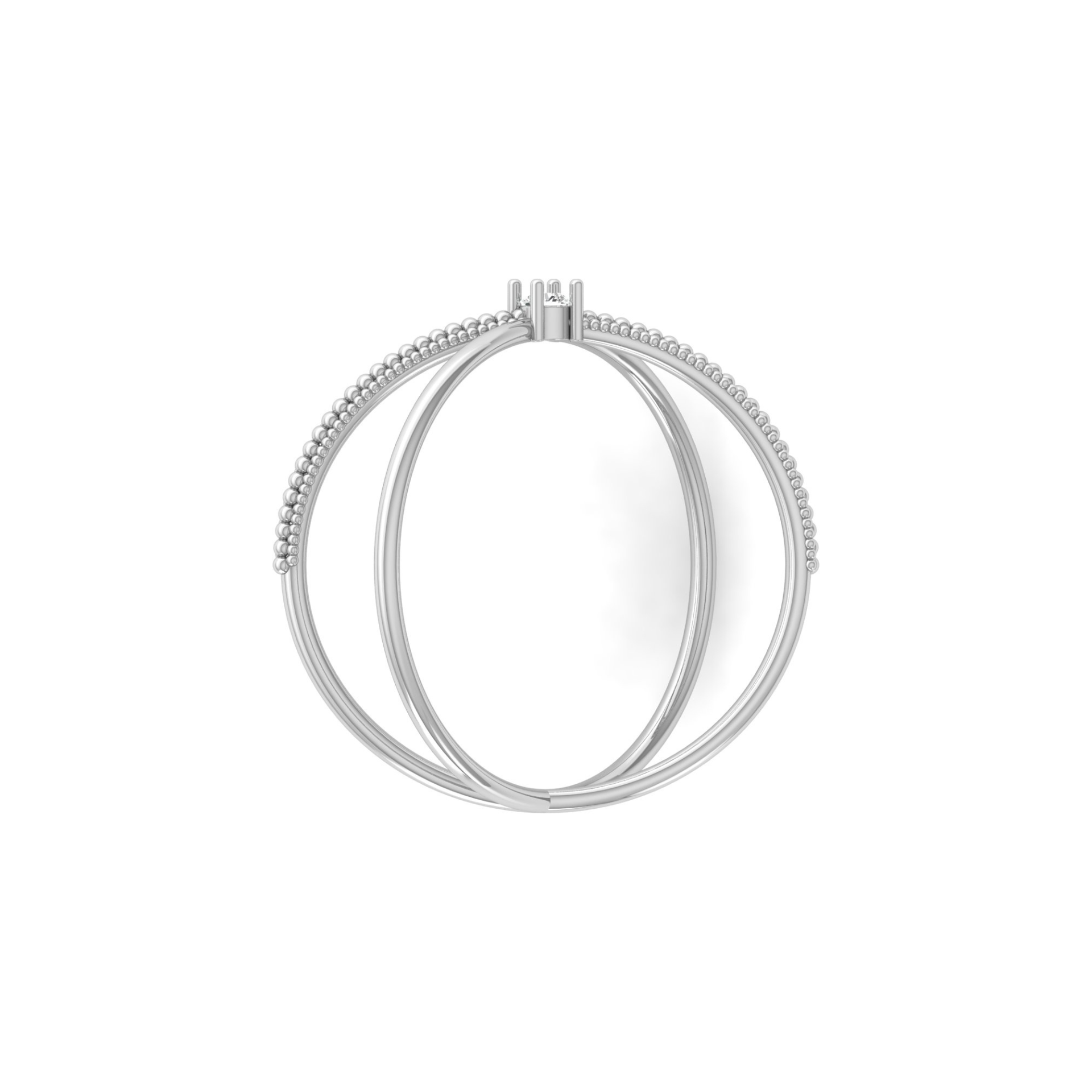 Lunar Crossing Platinum Plated Lab Grown Diamond Ring