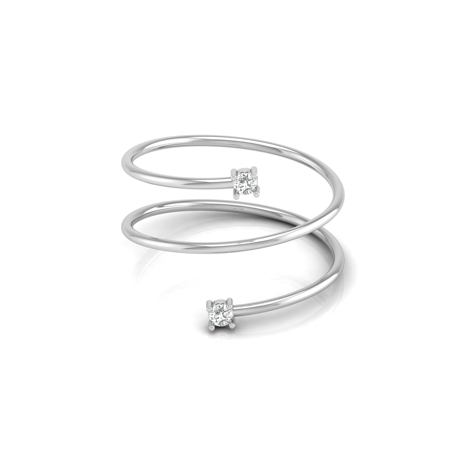 Triple Helix Platinum Plated Lab Grown Diamond Ring