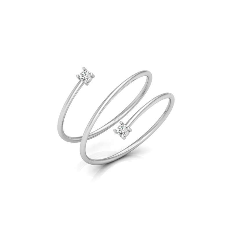 Triple Helix Platinum Plated Lab Grown Diamond Ring