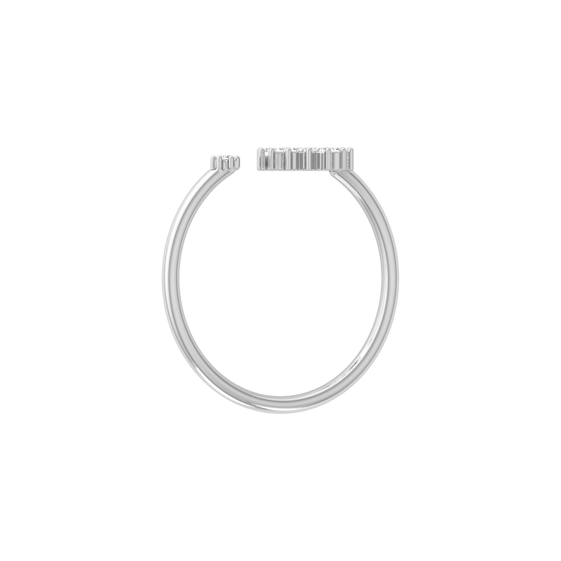 Solar Eclipse Cuff Platinum Plated Lab Grown Diamond Ring