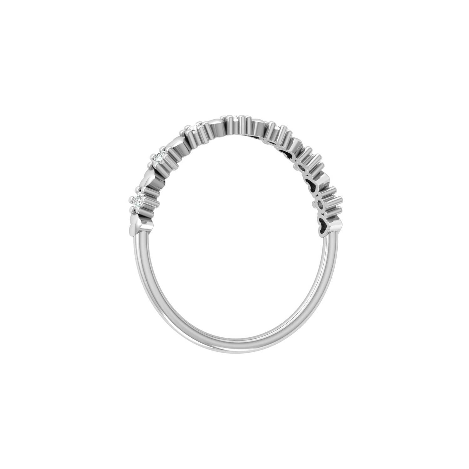 Heartbeat Rail Platinum Plated Lab Grown Diamond Ring