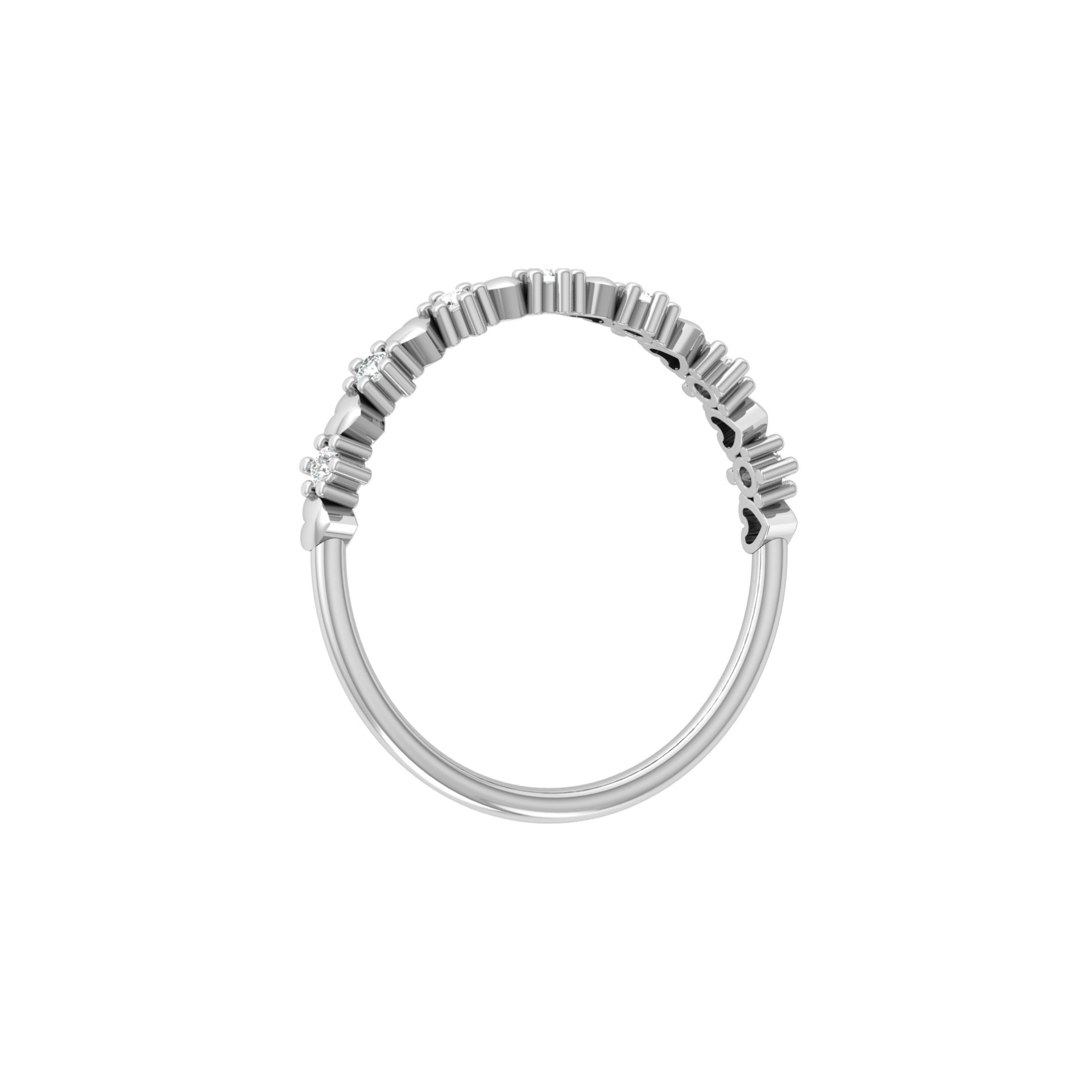 Heartbeat Rail Platinum Plated Lab Grown Diamond Ring