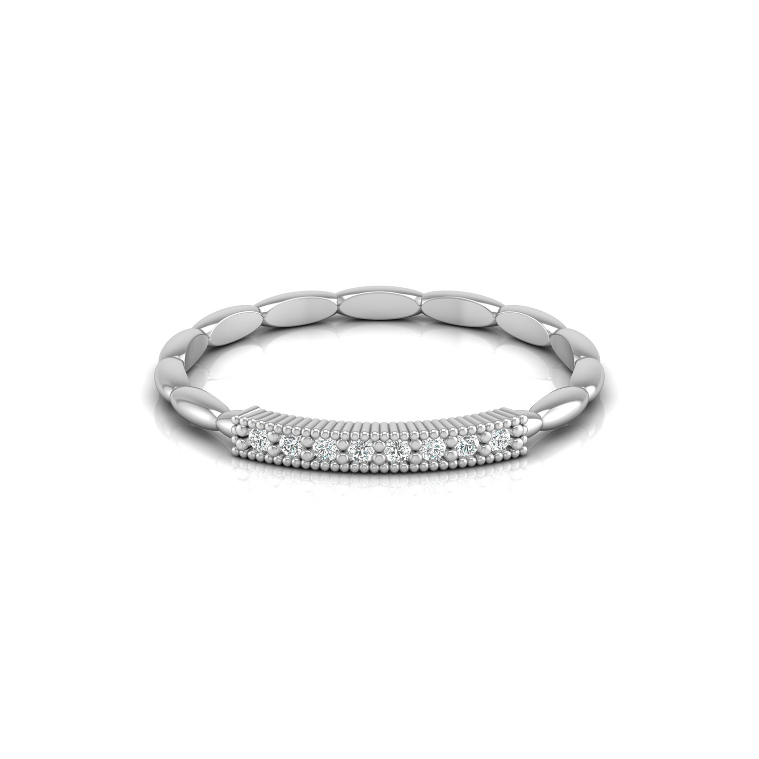 Pebble Path Platinum Plated Lab Grown Diamond Ring
