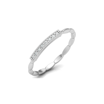 Pebble Path Platinum Plated Lab Grown Diamond Ring
